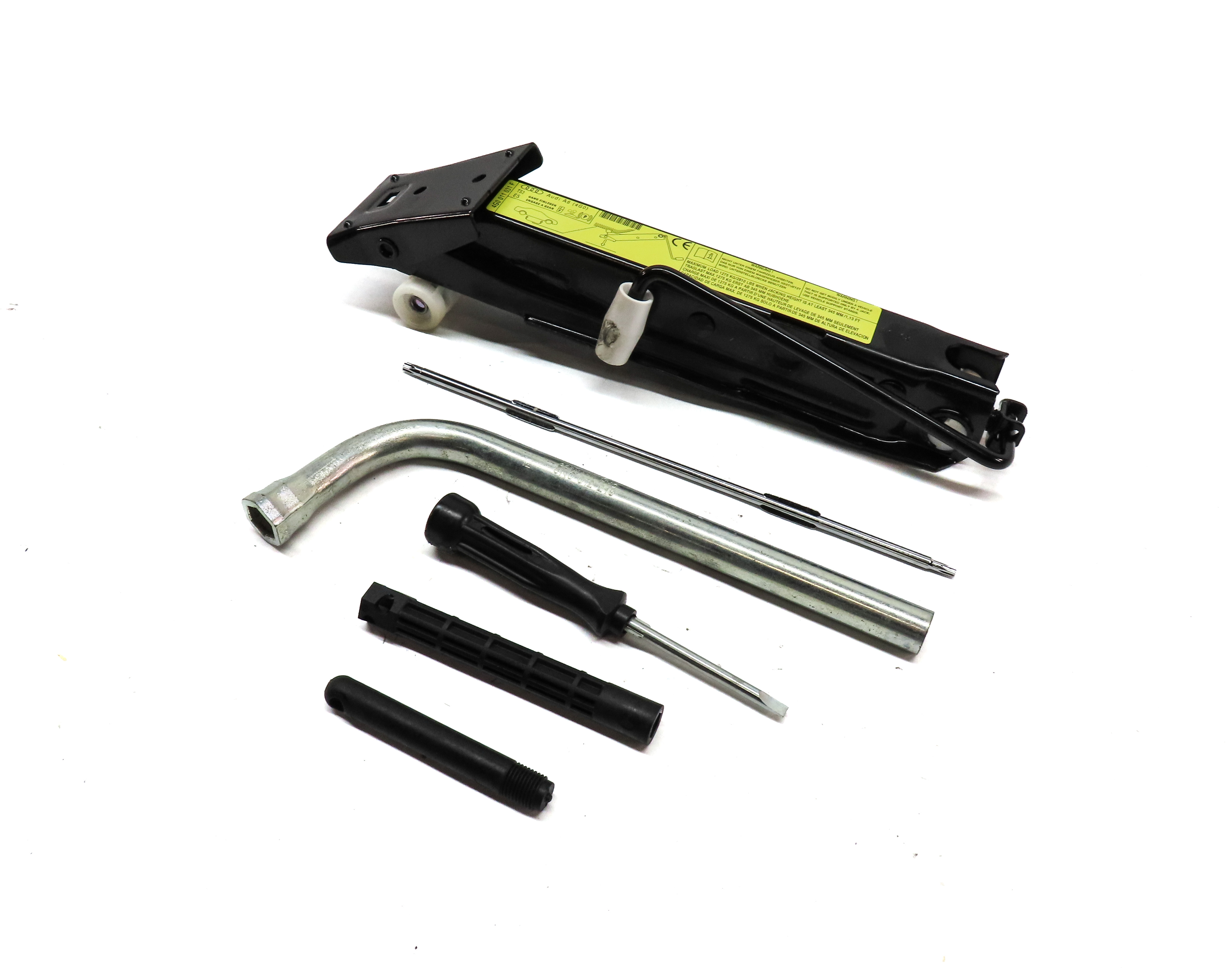 2012-2018 AUDI A6 S6 A7 S7 RS7 (C7) SPARE TIRE JACK w/ LUG WRENCH TOW HOOK TOOLS — exact item pictured